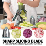 3 in 1 Rotary Cheese Grater Versatile Manual Vegetable Slicer Peanut Nuts Grinder Cheese Vegetable Shredder