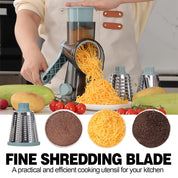 3 in 1 Rotary Cheese Grater Versatile Manual Vegetable Slicer Peanut Nuts Grinder Cheese Vegetable Shredder