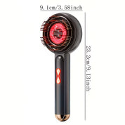 Rechargeable Scalp Massage with Light Therapy Comb with Essential Oil Applicator, 3 Vibration Modes, Ergonomic Design, LCD Display, Including 18650 Series Battery