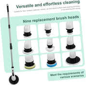 Electric Spin Scrubber, Electric Cleaning Brush with 8 Replaceable Brush Heads,Cordless Rechargeable Bathroom Scrubber with Detachable Handle,Waterproof Shower Power Scrubber for Bathroom Kitchen Car Brand