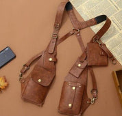 Men's Leather Forearm Shoulder Bag - Everyday Crossbody