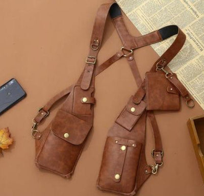 Men's Leather Forearm Shoulder Bag - Everyday Crossbody